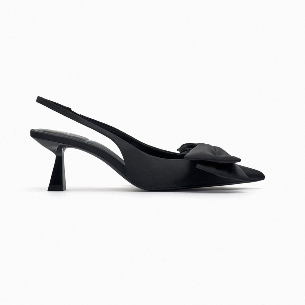 ZARA SLINGBACK HEELS WITH BOW - Picture 4 of 15